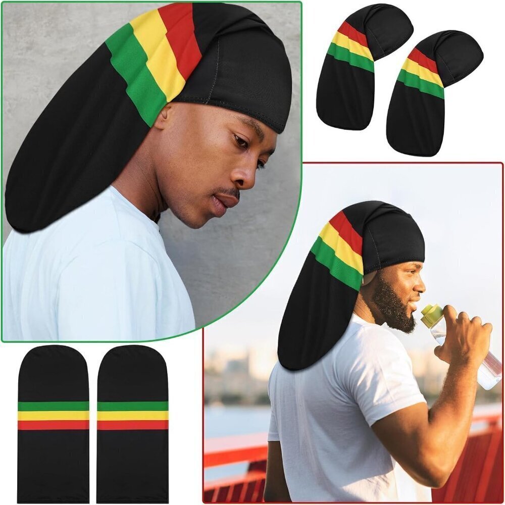 4 Pieces Unisex Dreadlock Cap Long Hair Dreads Head Wrap Sleeping Cap Hair Acces - Picture 4 of 7